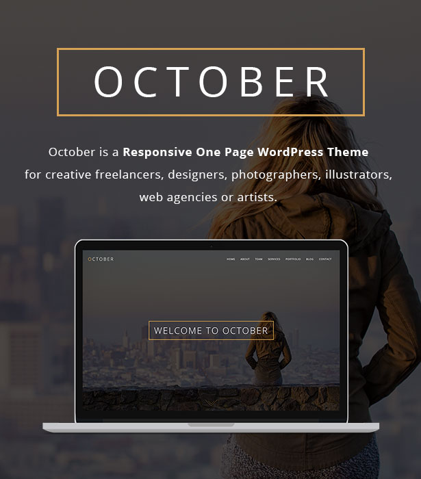 October — это адаптивная одностраничная тема WordPress October — это адаптивная одностраничная тема WordPress