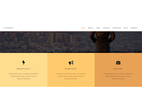 October - Responsive One Page WordPress Theme